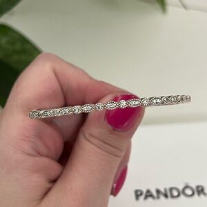 Rare Pandora Alluring Brilliant Marquise Bangle Bracelet, 925 Size 1